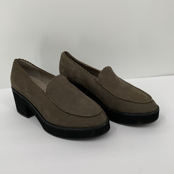 Eileen Fisher Harria loafers chunky platform gray black heel slip-on new 9.5 - Picture 2 of 6